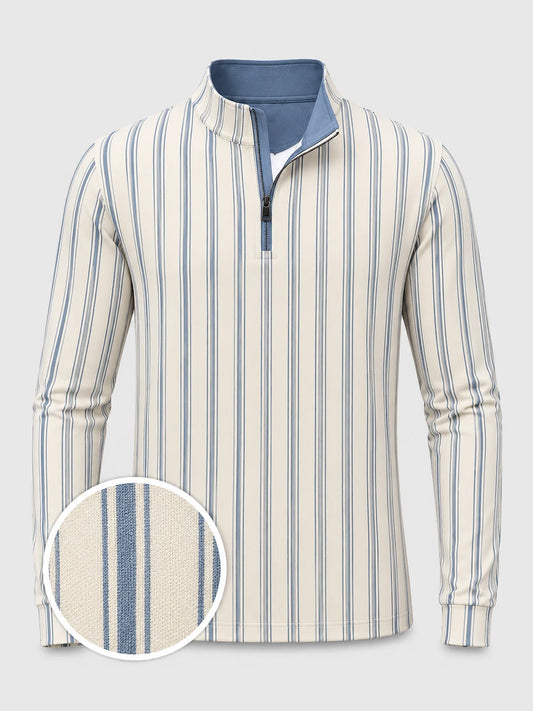 Clubhouse Stripe Golf Quarter-Zip-Pullover
