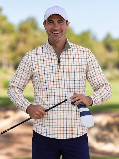 Harbor Check Golf Quarter-Zip-Pullover