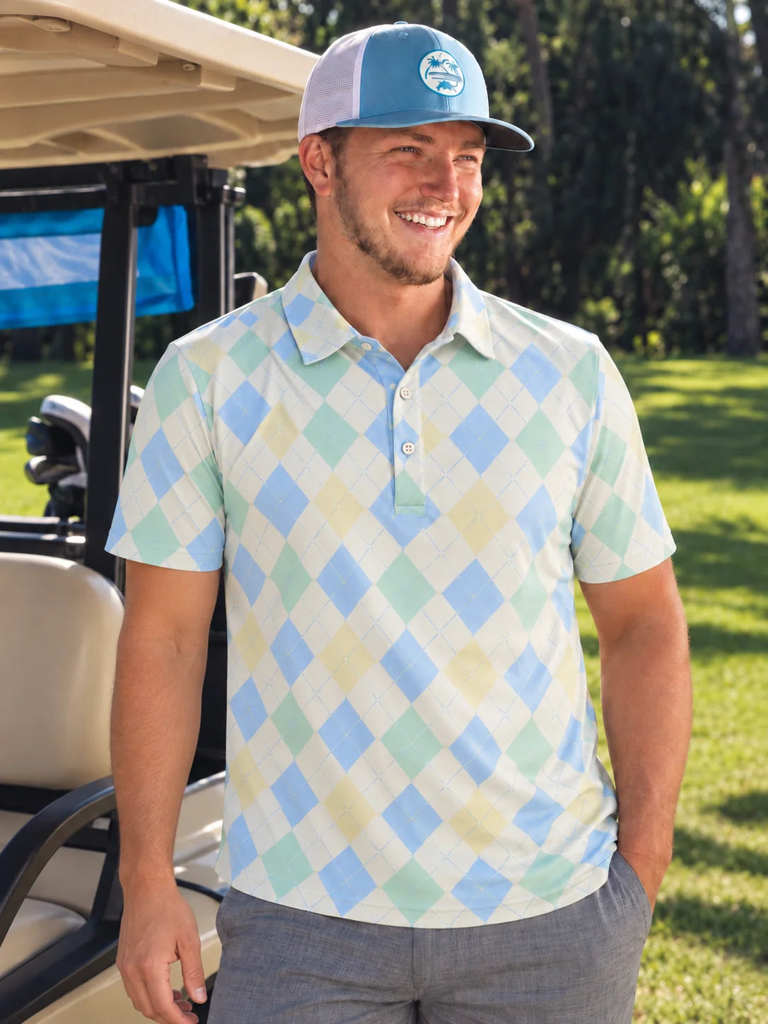 Fairway Argyle Performance-Golf-Poloshirt