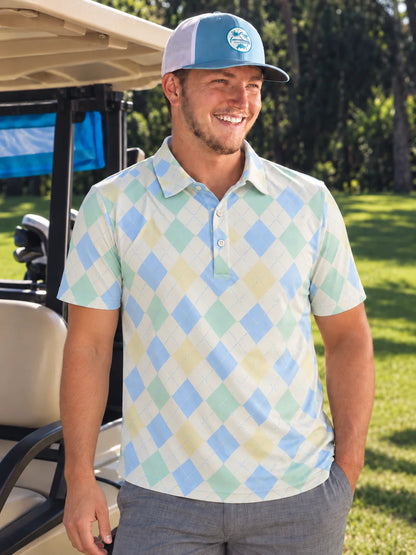 Fairway Argyle Performance-Golf-Poloshirt