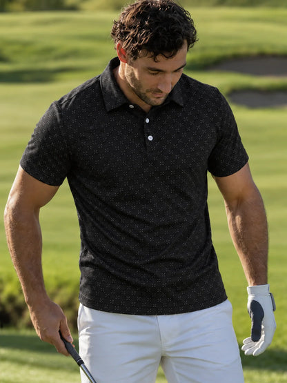 Black Crossed Clubs Performance-Golf-Poloshirt
