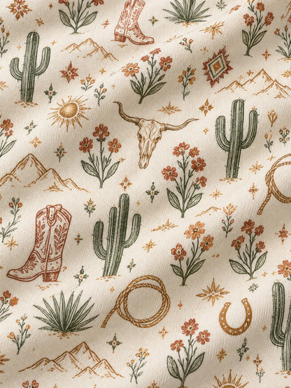 Desert Bloom Western-Pullover mit kurzem Reißverschluss