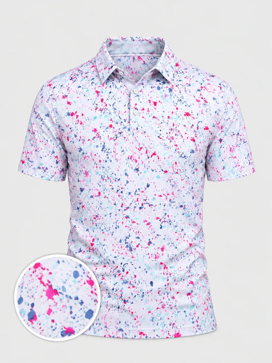 Paint Splash Performance-Golf-Poloshirt