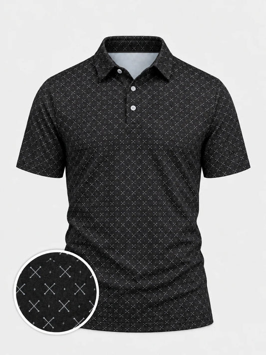 Black Crossed Clubs Performance-Golf-Poloshirt
