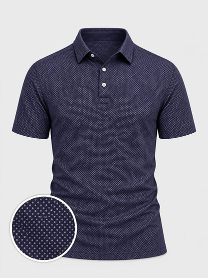Navy Micro Dot Performance-Golf-Poloshirt